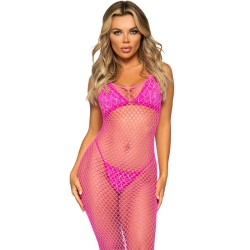 LEG AVENUE - ROBE LONGUE SNA MANCHE FILET FUCHSIA