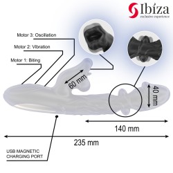 IBIZA - VIBRATEUR ET STIMULATEUR DE CLITORIS AVEC EFFET DE MORDRE ET DE ROTATION