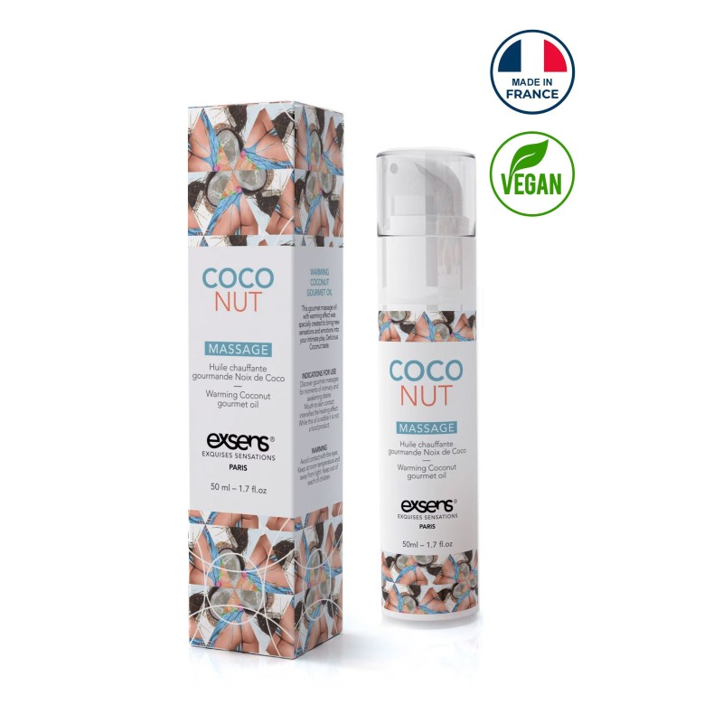 Huile chauffante Gourmande Noix de Coco - Coco Nut Massage - 50ML - exsens
