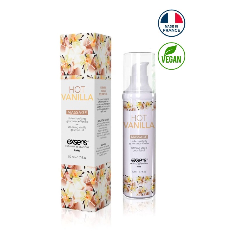 Huile chauffante gourmande Vanille - Hot Vanilla Massage -50ML -exsens