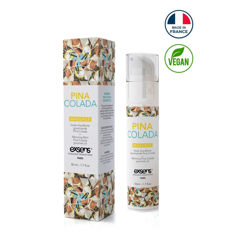 Huile chauffante Gourmande -Pina Colada Massage - 50ML - exsens