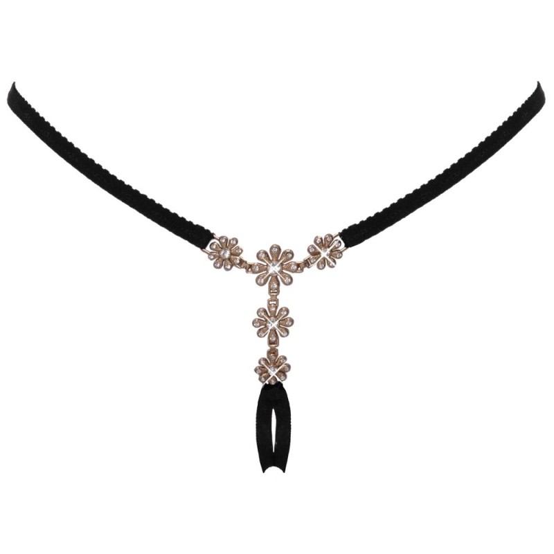 String ouvert bijou de luxe fleurs - cottelli