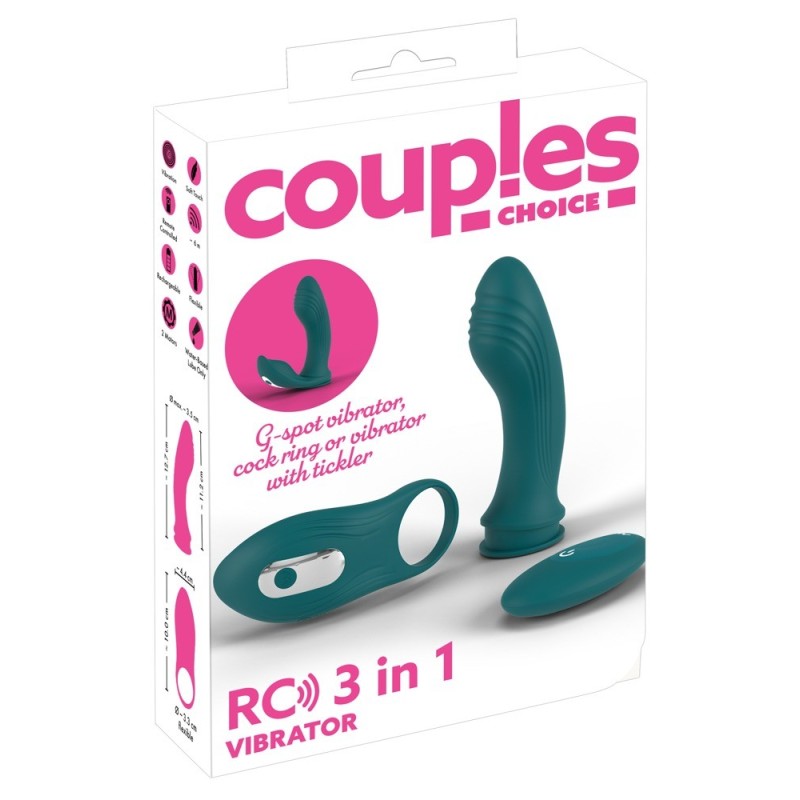 Kit de 3 jouets avec télécommande -Vibromasseur RC 3 en 1-couples choice