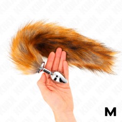 KINK - PLUG ANAL PLUG ANAL TAILLE L 10 X 4 CM AVEC AVEC QUEUE SYNTHÉTIQUE 40 CM MARRON