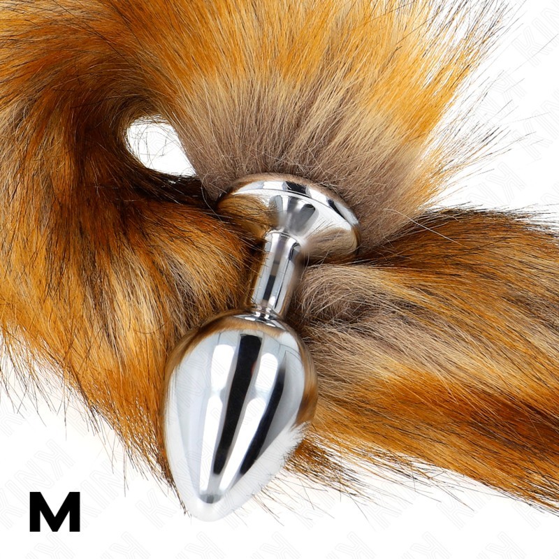 KINK - PLUG ANAL AILLE L 10 X 4 CM AVEC AVEC QUEUE SYNTHÉTIQUE 40 CM MARRON