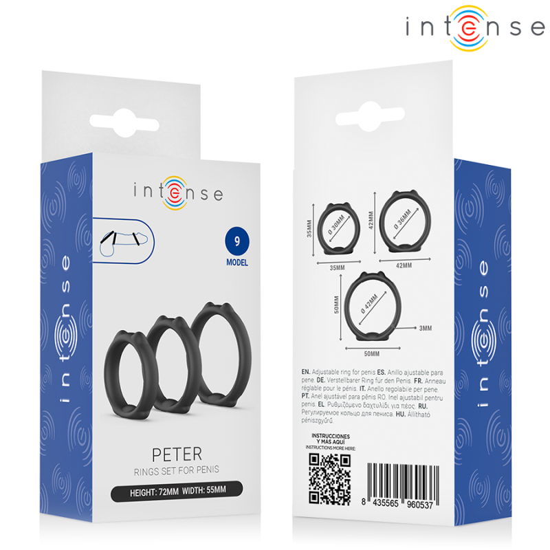INTENSE -ENSEMBLE DE 3 ANNEAUX PÉNIS MODÈLE 9 - PETER