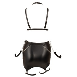 Cottelli  - Ensemble soutien-gorge à lanières, mini-jupe porte-jarretelles