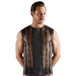 Svenjoymen - T-shirt en résille sans manches