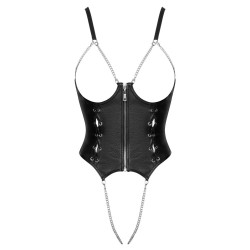 Body ouvert captivant en similicuir noir stylé - Cottelli