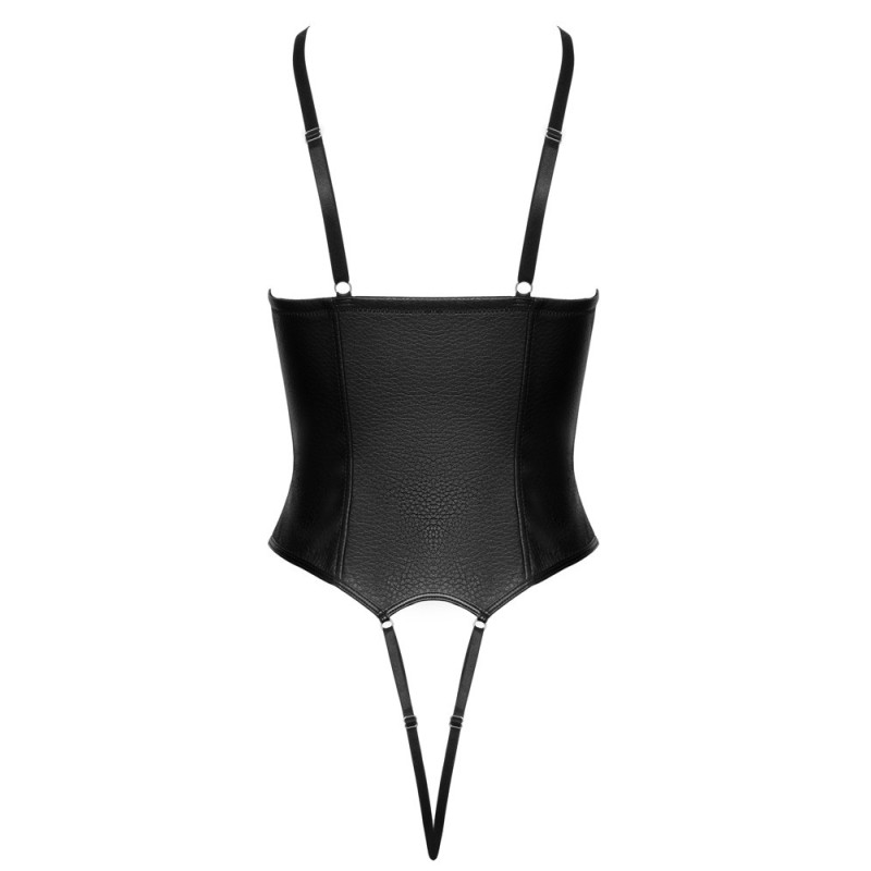 Body ouvert captivant en similicuir noir stylé - Cottelli
