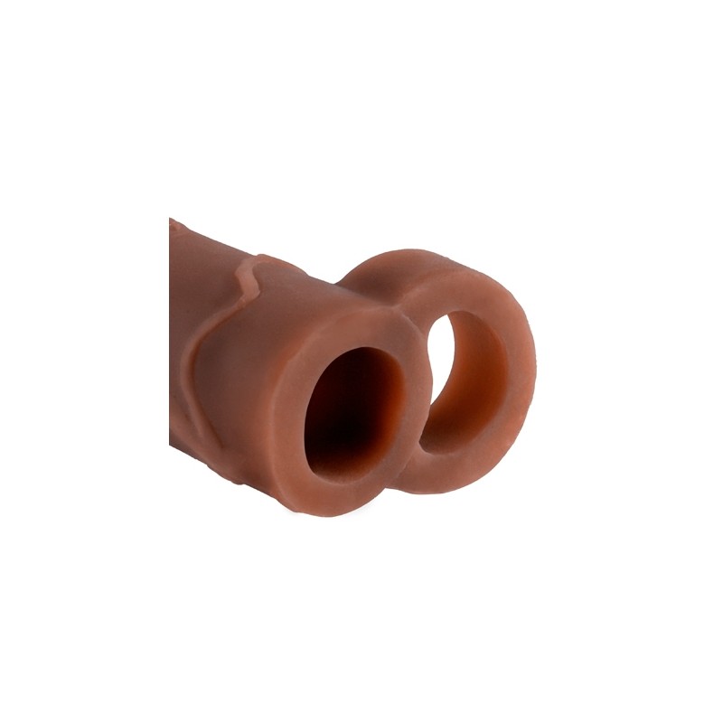 Gaine réaliste Perfect 2 Extension avec anneau- 20 cm Marron