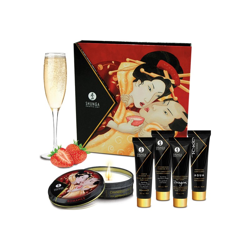 Kit Secret de Geisha Vin Pétillant - Fraise Shunga