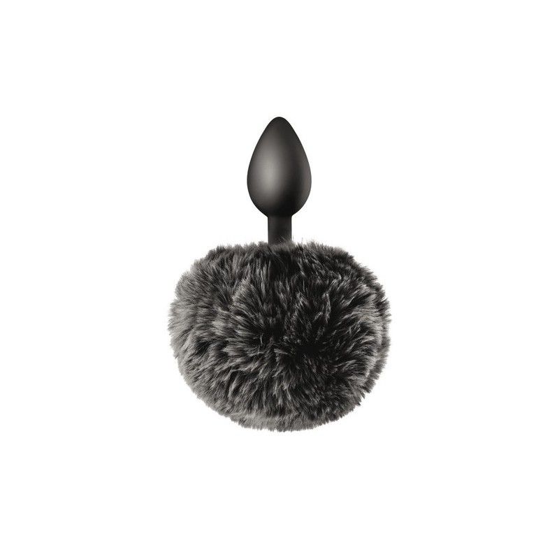 Plug anal noir pompon queue de lapin Sweet Caress