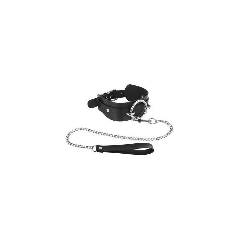 Collier large fétichiste avec anneau et laissse Fetish Tentation
