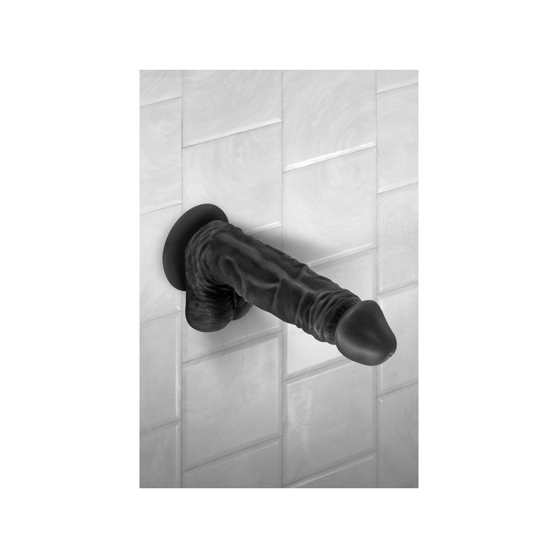 Gode Ventouse Réaliste Noir 21cm Jayson Real Body