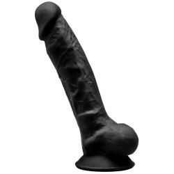 Gode Réaliste Noir Double Densité N° 1 - 17,5 cm Silexd
