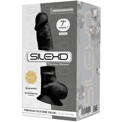Gode Réaliste Noir Double Densité N° 1 - 17,5 cm Silexd