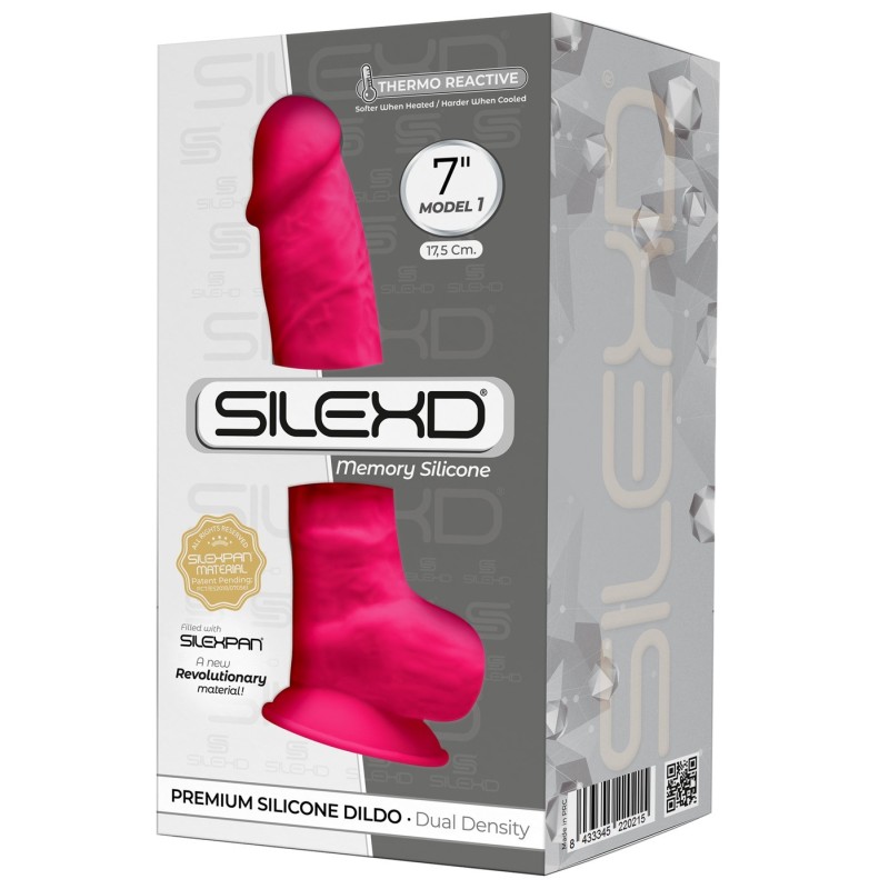 Gode Réaliste Rose Double Densité N° 1 - 17,5 cm Silexd
