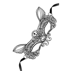 Loup noir dentelle brodée souple de chat Maskarade