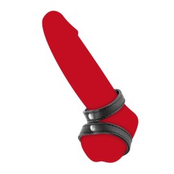 Double cockring simili cuir Fetish Tentation