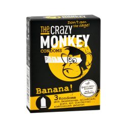 3 préservatifs Banane The Crazy Monkey
