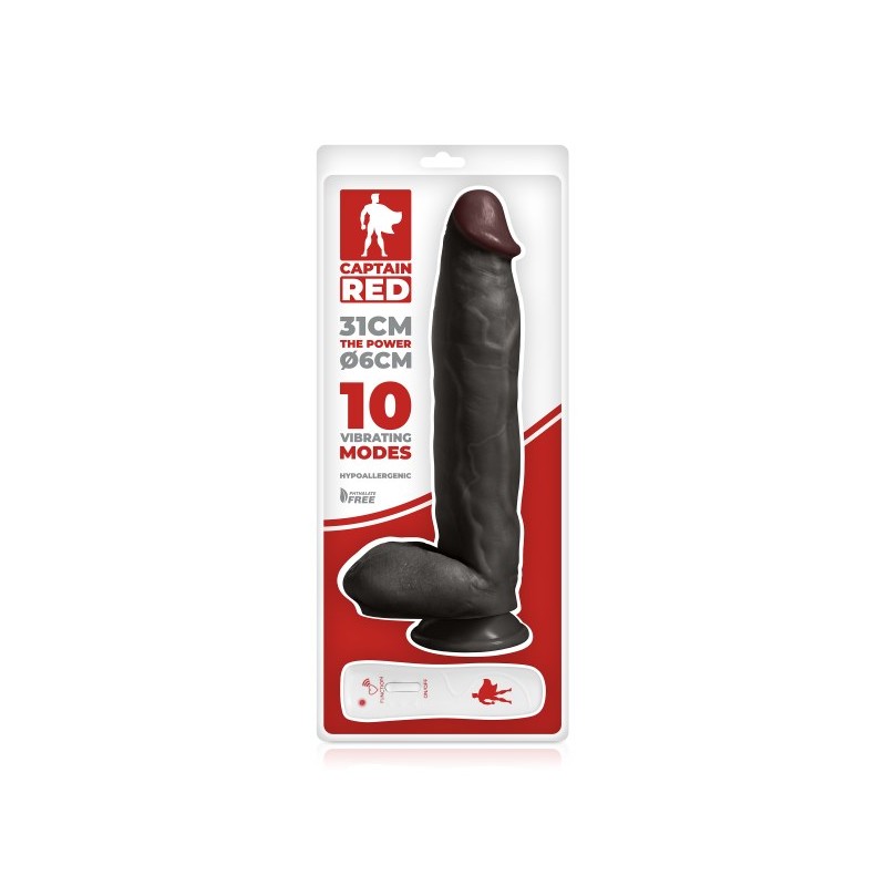 The Power Black Vibromasseur réaliste 31cm Captain Red