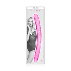 Double dong veiné de 34cm en jelly 2 couleurs aux choix Pure Jelly