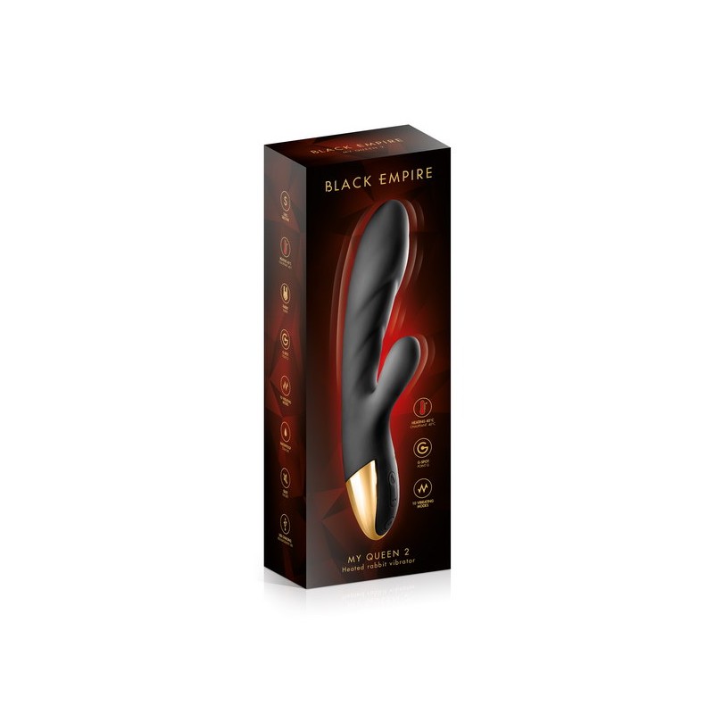 Vibromasseur Rabbit Chauffant USB My Queen 2 Black Empire