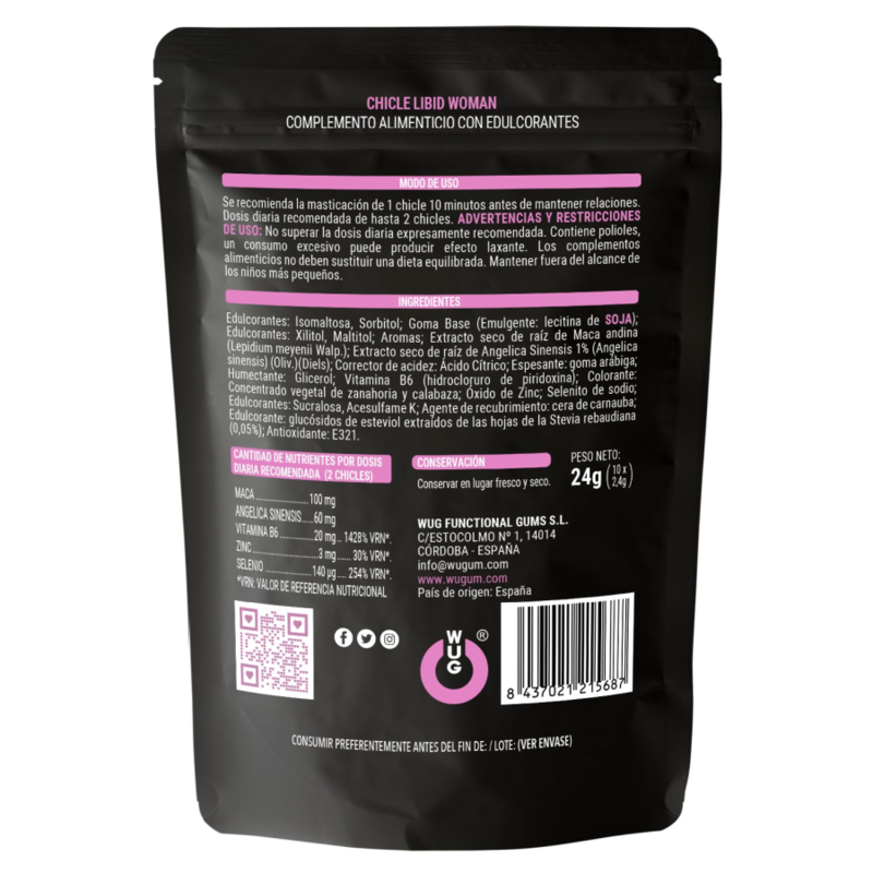 Chewing gum Amélioration libido femme par 10 Wug