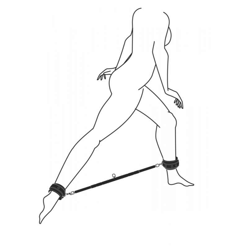 Barre ajustable en métal avec Menottes Easytoys