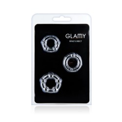 Kit de 3 cockrings transparents Rings Erect Glamy