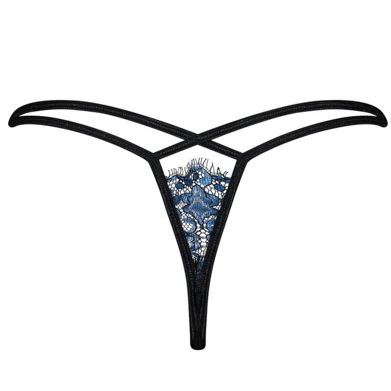 String Yassmyne - Dentelle Florale Bleue Obsessive