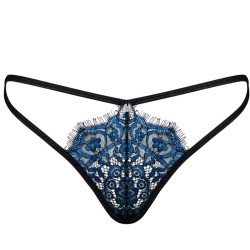 String Yassmyne - Dentelle Florale Bleue Obsessive
