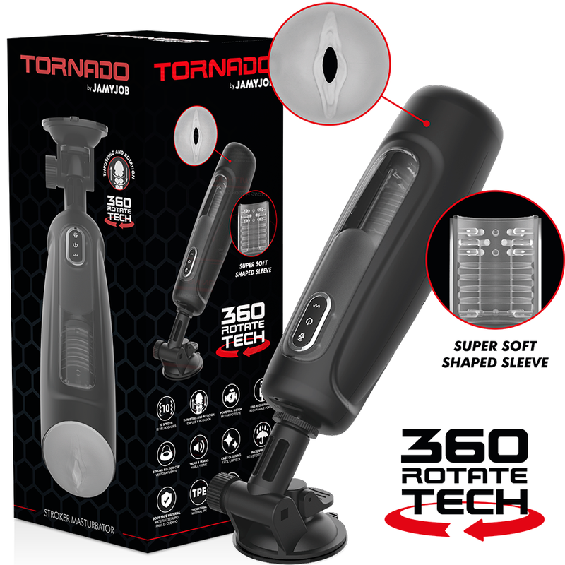 Masturbateur Ventouse Tornado 360° Rotation - Va et Vient Jamyjob