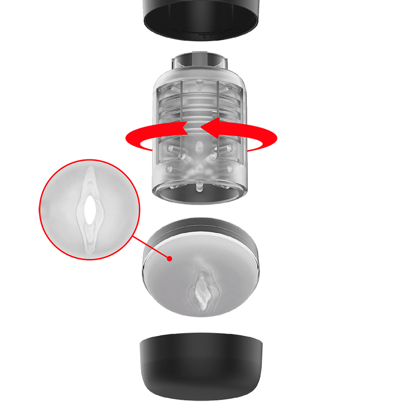 Masturbateur Ventouse Tornado 360° Rotation - Va et Vient Jamyjob